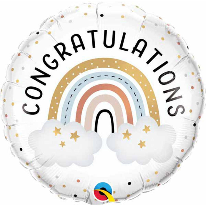 Congrats Boho Rainbow 18" Round Package