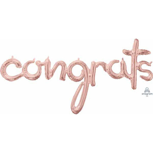 "Congrats" Rose Gold Script Cards - Pack Of 50