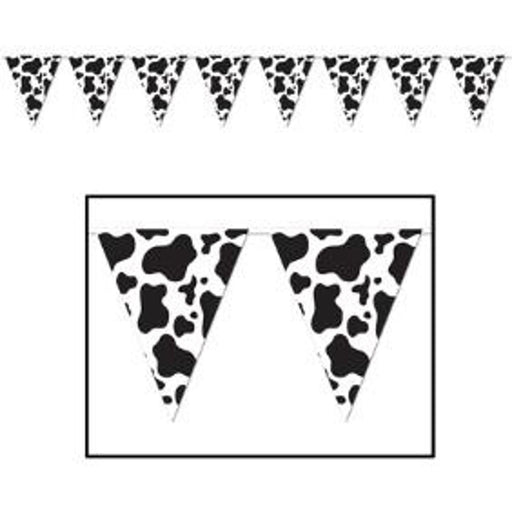 Cow Print Pennant Banner - 10"X12' (1/Pk)