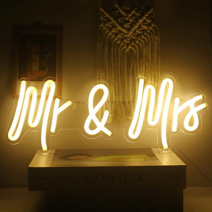 Custom Neon Wedding Sign - Mr and Mrs