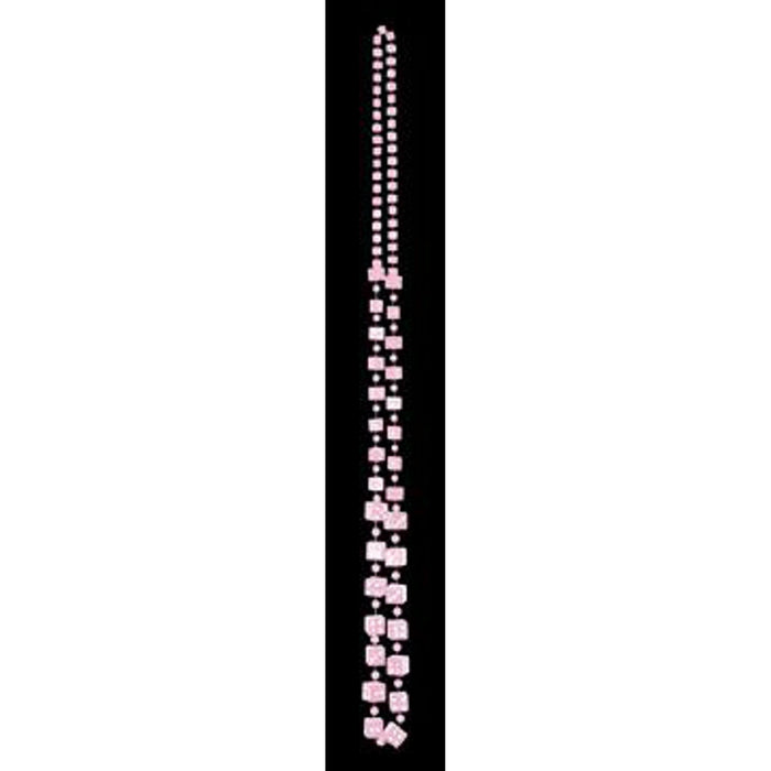 Dice Beads Pink Strand - 48" (1/Card)