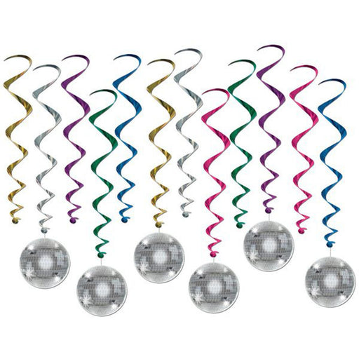 Disco Ball Whirls (12/Pkg) - Glittery Party Decorations