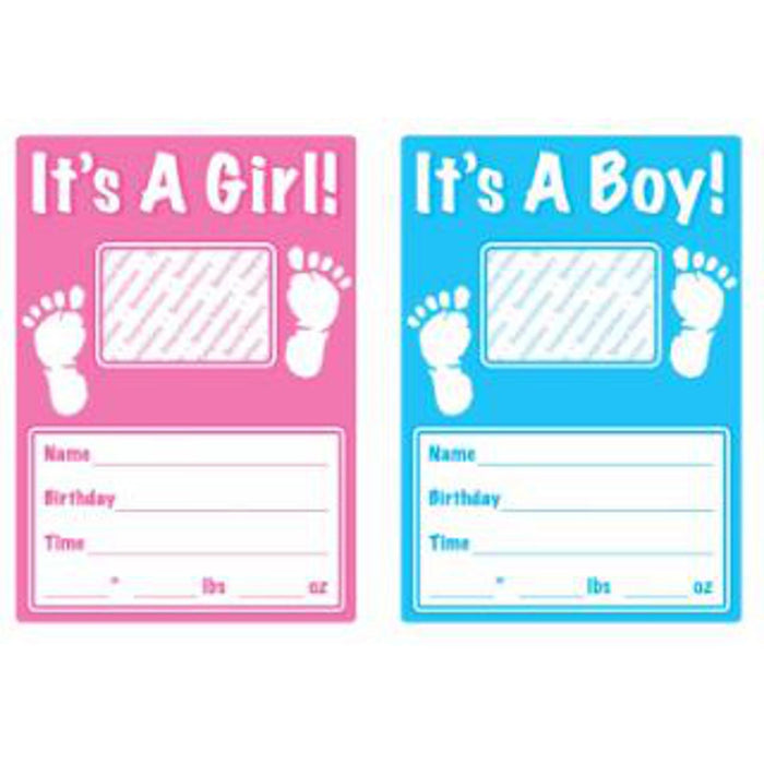 "Double-Sided Baby Announcement Sign - Girl And Boy Designs"