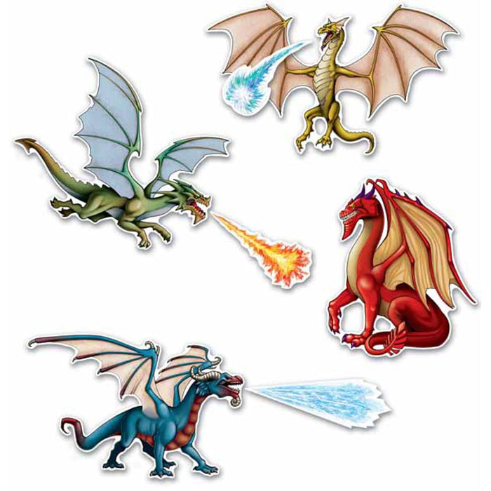 Dragon Cutouts - Double Sided Print (Pack Of 6)