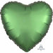 "Emerald Heart Satin Pillow"