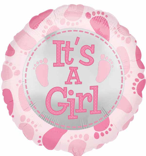 It's a Girl Baby Feet 18 Inch Foil Balloon
