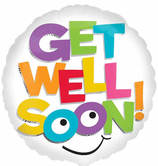 Get Well Colorful Letters 18 Inch Foil Balloon