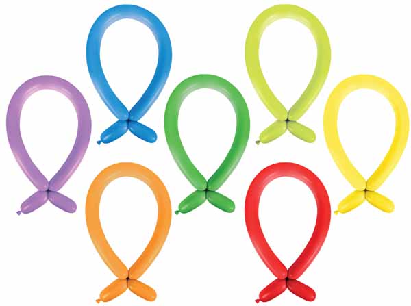 Anagram 260 Carnival Assortment Twisting Latex Balloons, 250 Count