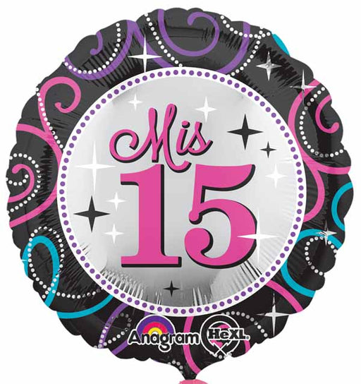 Mis Quince Sparkle 18-Inch Foil Balloon