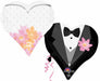 30-Inch Wedding Couple Hearts Foil Balloon