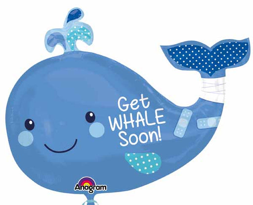 34-Inch Get Whale Soon Whale-Shaped Foil Balloon