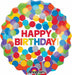 Primary Rainbow Birthday 28 Inch Holographic Foil Balloon