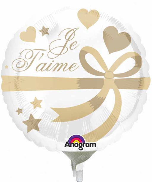 9-Inch Je T'aime Gold Foil Balloon