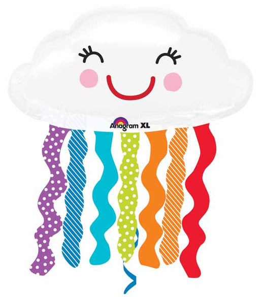 Rainbow Cloud SuperShape Foil Balloon, 30 Inch
