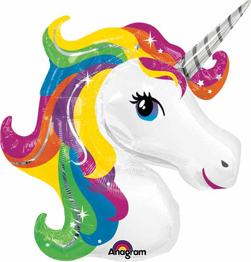 Anagram 33-Inch Rainbow Unicorn Head Foil Balloon