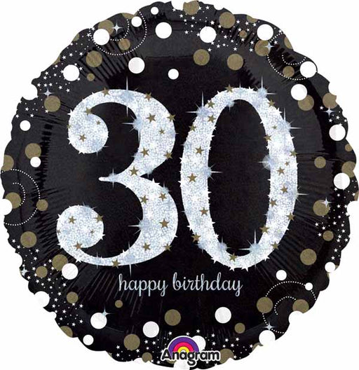 Sparkling 30th Birthday 18 Inch Holographic Foil Balloon