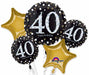 Sparkling 40th Birthday Foil Balloon Bouquet, 5 Piece