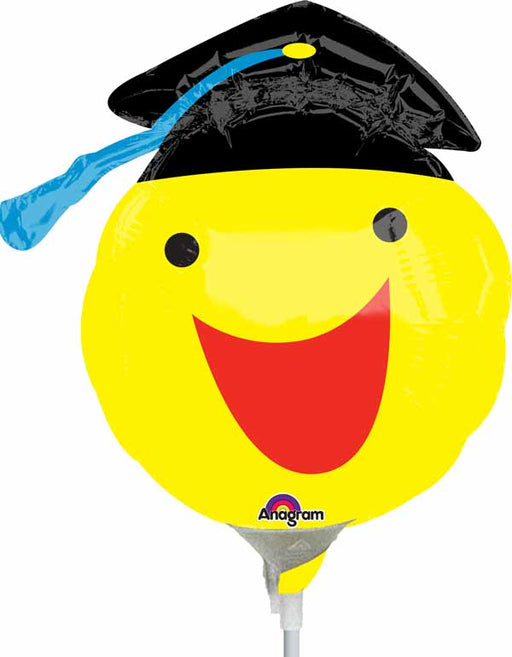 14-Inch Happy Smiley Face Graduation Mini Shape Foil Balloon