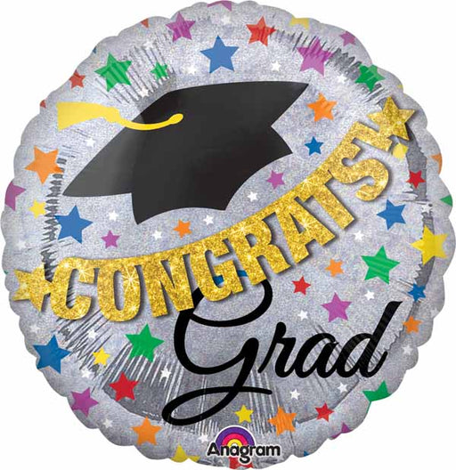 32-Inch Congrats Grad Jumbo Holographic Foil Balloon
