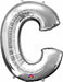 16-Inch Silver Letter C Foil Balloon