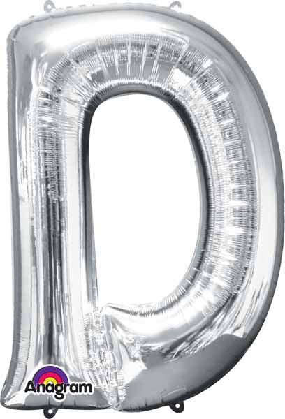 16 Inch Silver Letter D Foil Balloon