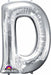 16 Inch Silver Letter D Foil Balloon