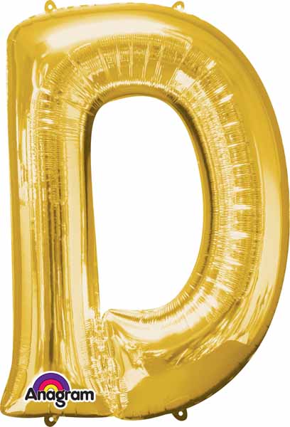 16 Inch Gold Letter D Foil Balloon