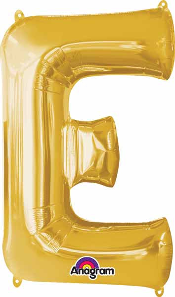 34-Inch Gold Letter E Foil Balloon