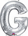 Silver Letter G 16 Inch Foil Balloon