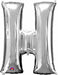 16-Inch Silver Letter H Foil Balloon