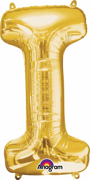 Gold Letter I Foil Balloon, 32 Inch