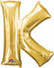 16 Inch Gold Letter K Air Fill Foil Balloon