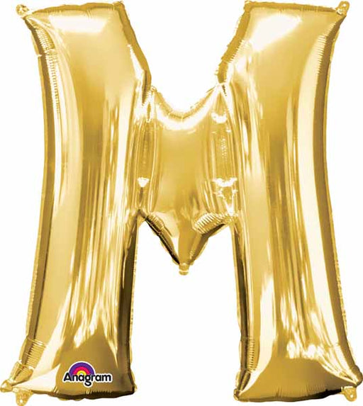34-Inch Gold Letter M Foil Balloon