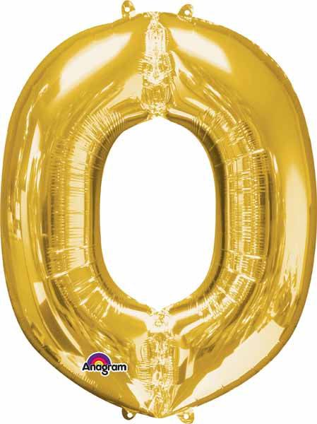 16-Inch Gold Letter O Foil Balloon