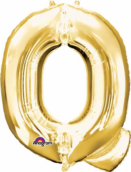 Gold Letter Q Foil Balloon, 32 Inch