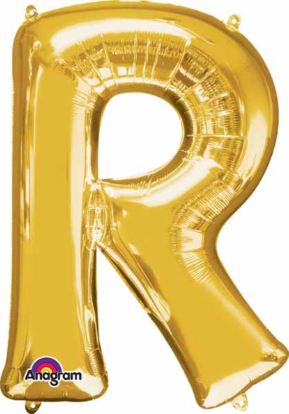 Gold Letter R 16-Inch Foil Balloon