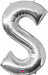 34-Inch Silver Letter S Foil Balloon