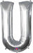 Anagram Silver Letter U Foil Balloon, 16 Inch