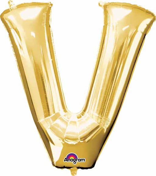 16 Inch Gold Letter V Foil Balloon
