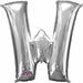 Silver Letter W Foil Balloon, 34 Inch