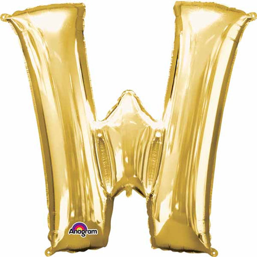 16 Inch Gold Letter W Foil Balloon
