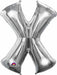 16-Inch Silver Letter X Foil Balloon