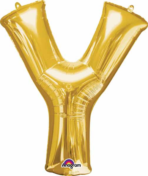 Gold Letter Y 16-Inch Air-Fill Foil Balloon