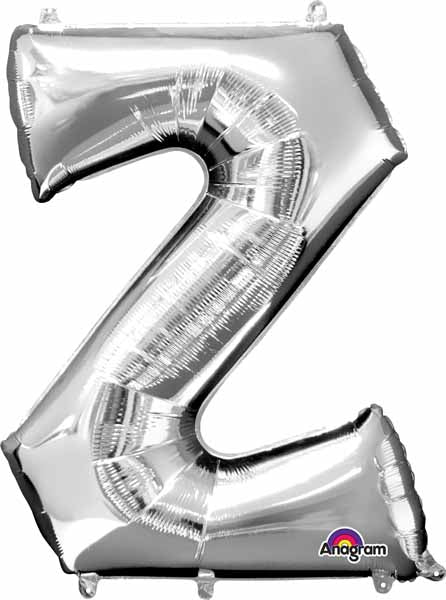 34-Inch Silver Letter Z Foil Balloon
