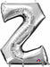 34-Inch Silver Letter Z Foil Balloon