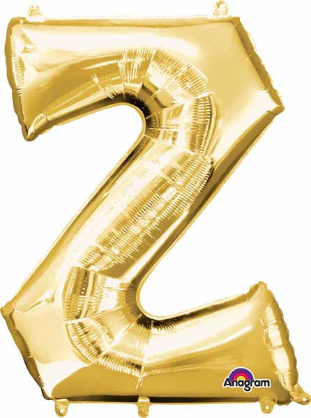 Anagram 16 Inch Gold Letter Z Foil Balloon