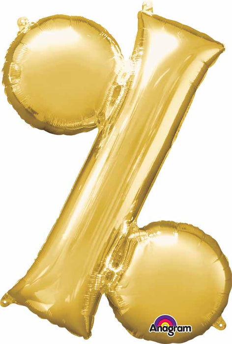 36-Inch Gold Percent Sign Foil Balloon