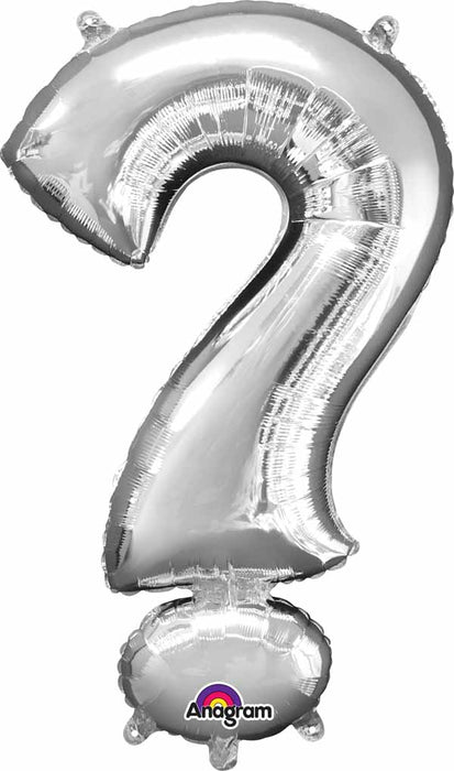 34 Inch Silver Question Mark Foil Balloon