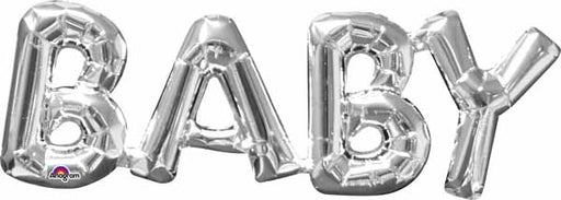 Silver BABY Block Letter Foil Balloon