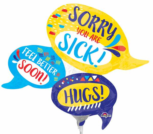 Get Well Sentiments Mini Shape Foil Balloon